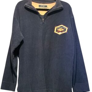 Rare Vintage OP Outdoor Pro Circuit Corduroy Ribbed 1/4 Zip Pullover Navy